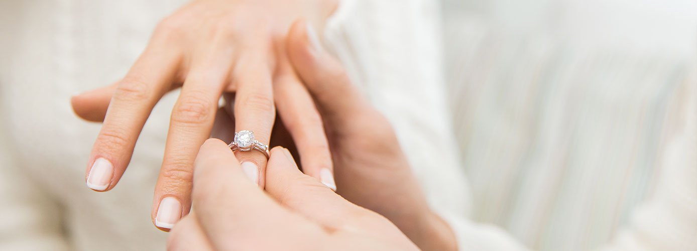 Engagement ring is worn on the left hand