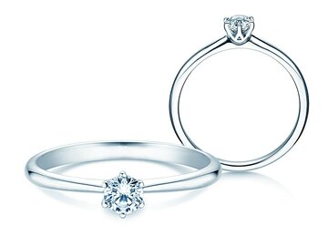 Engagement ring Spirit in 14K white gold with diamond 0.25ct G/SI