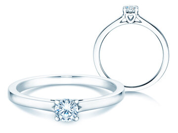 Engagement ring Romance in 14K white gold with diamond 0.25ct G/SI