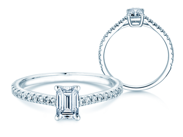 Engagement ring Emerald Pavé
