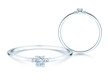 Engagement ring Glory Petite Radiant Cut in white gold