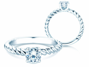 Engagement ring Classic Loop in 14K white gold with diamond 1.00ct G/SI