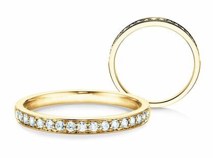 Engagement ring Alliance-/Eternityring in 14K yellow gold with diamonds 0.30ct G/SI