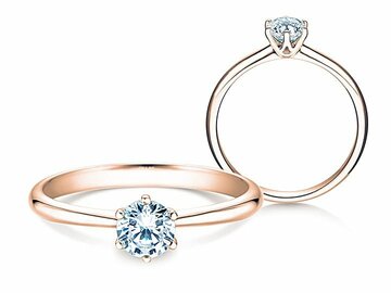 Engagement ring Spirit in 14K rosé gold with diamond 0.15ct H/SI