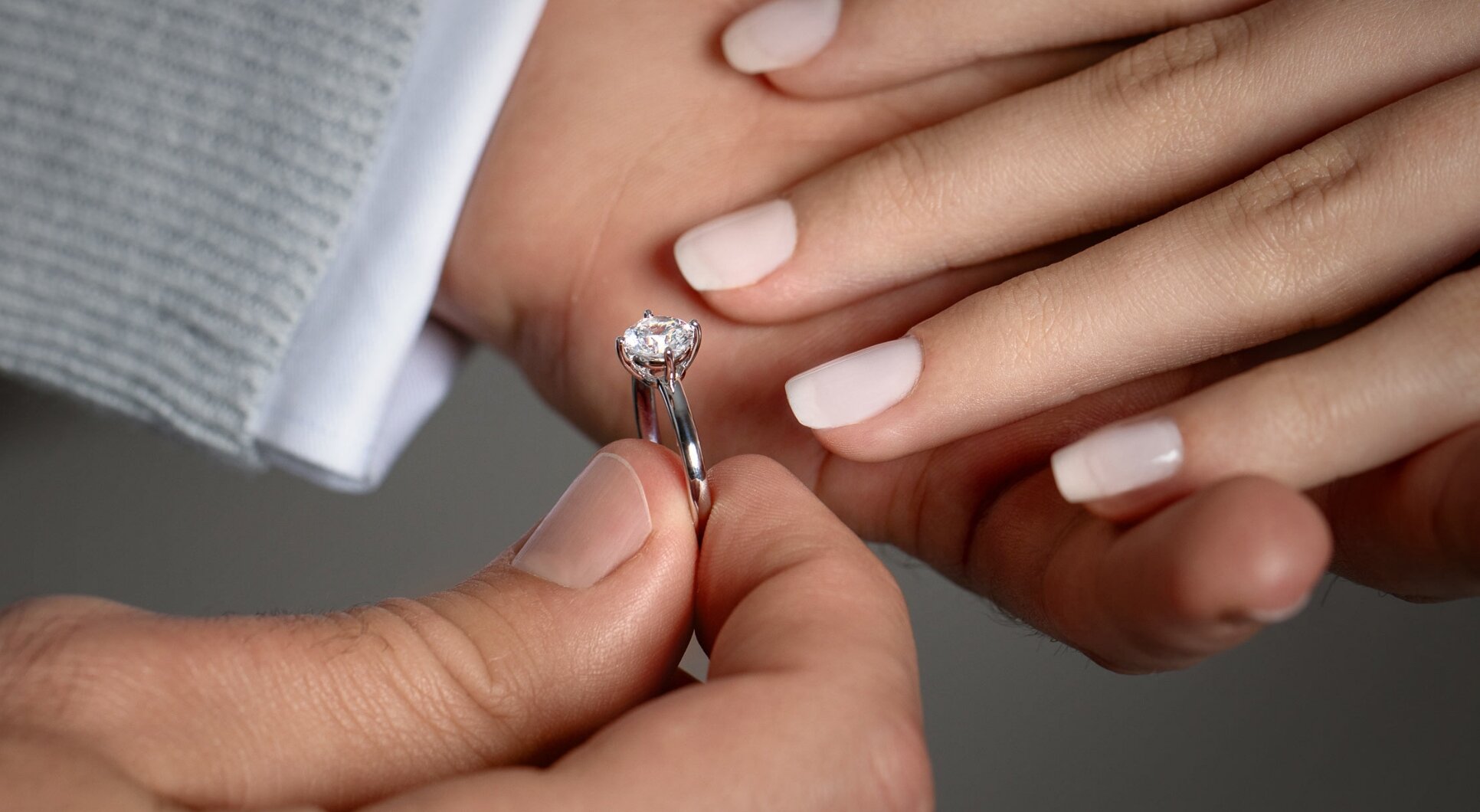 Compass engagement ring with diamond, hand-crafted in our atelier for a May 2024 engagement