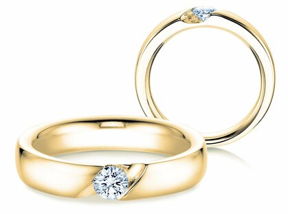 Verlobungsring Italic in 14K Gelbgold mit Diamant 0,25ct G/SI