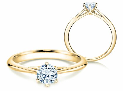 Engagement ring Heaven 6 in 14K yellow gold with diamond 0.50ct G/SI