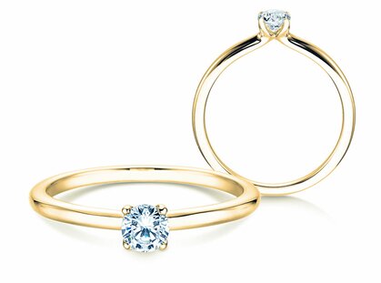 Engagement ring Classic 4 in 18K yellow gold with diamond 0.25ct G/SI