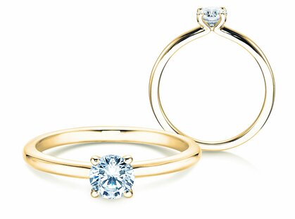 Engagement ring Classic 4 in 14K yellow gold with diamond 0.30ct G/SI