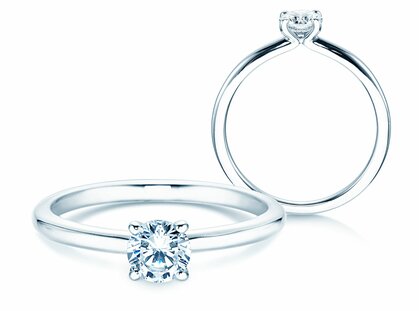 Engagement ring Classic 4 in 14K white gold with diamond 0.30ct G/SI