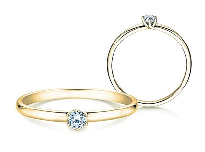 Engagement ring Melody in 14K yellow gold with diamond 0.10ct G/SI