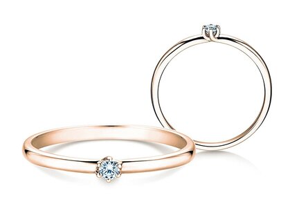 Engagement ring Melody in 14K rosé gold with diamond 0.07ct G/SI