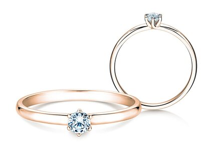 Engagement ring Melody in 14K rosé gold with diamond 0.20ct G/IF