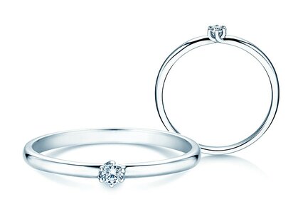 Engagement ring Melody in 14K white gold with diamond 0.07ct G/SI