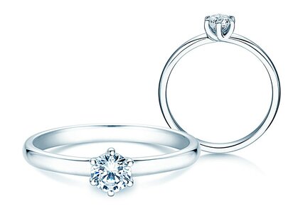 Engagement ring Melody in 18K white gold with diamond 0.50ct H/SI