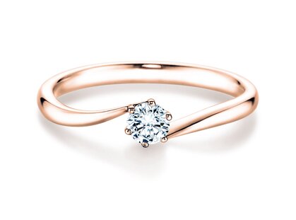 Engagement ring Devotion in 14K rosé gold with diamond 0.07ct G/SI