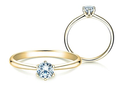 Engagement ring Spirit in 14K yellow gold with diamond 0.50ct G/SI