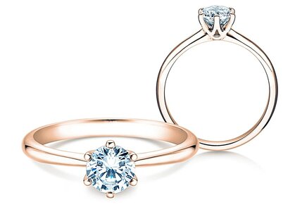 Engagement ring Spirit in 14K rosé gold with diamond 1.00ct G/SI