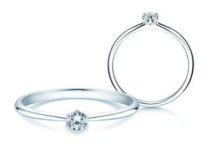 Engagement ring Spirit in platinum 950/- with diamond 0.15ct H/SI