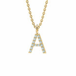 Letter pendant Diamond Letter Petite in 14K yellow gold