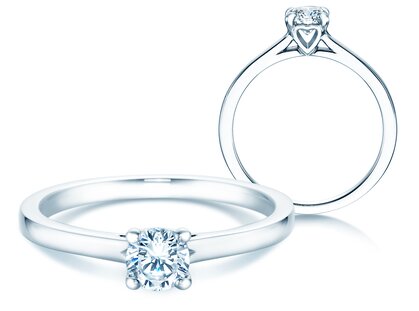 Engagement ring Romance in platinum 950/- with diamond 0.40ct G/SI