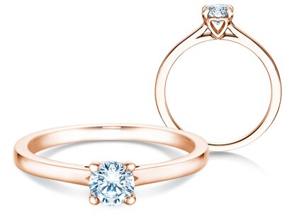 Engagement ring Romance in 18K rosé gold with diamond 0.40ct G/SI