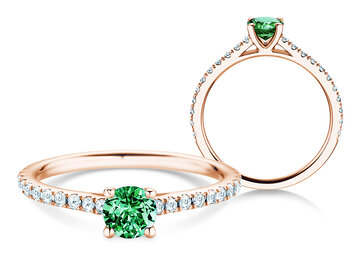 Birthstone Ring Birthstone ring Pure Colour May in 9K white gold with emerald 0.50ct and diamonds 0.26ct