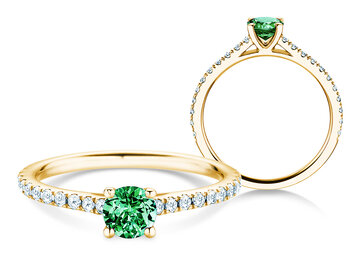 Birthstone Ring Birthstone ring Pure Colour May in 9K white gold with emerald 0.50ct and diamonds 0.26ct