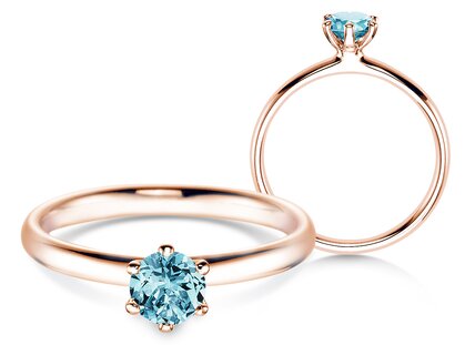  in 18K rosé gold with blue topaz 0.50ct