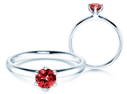  in platinum 950/- with ruby 0.50ct