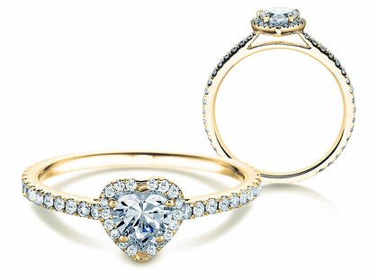 Engagement ring Pure Love in 14K yellow gold with diamonds 0.62ct G/SI