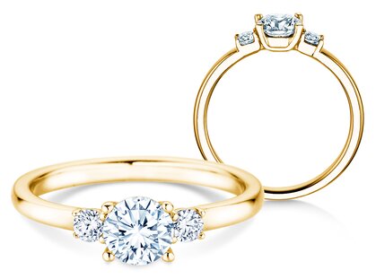 Engagement ring Glory Petite Diamond in yellow gold