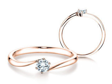 Engagement ring Devotion in 14K rosé gold with diamond 0.05ct H/SI