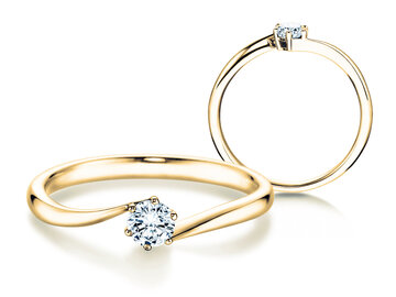 Engagement ring Devotion in 14K yellow gold with diamond 0.05ct H/SI