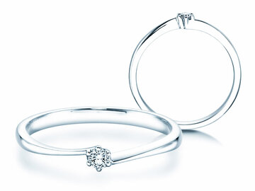 Engagement ring Devotion in 14K white gold with diamond 0.05ct H/SI