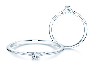 Engagement ring Heaven 4 in silver 925/- with diamond 0.05ct H/SI