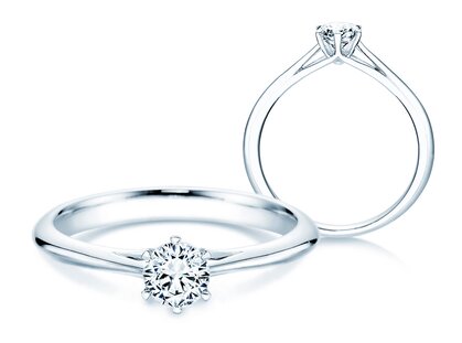 Engagement ring Heaven 6 in platinum 950/- with diamond 0.40ct G/SI