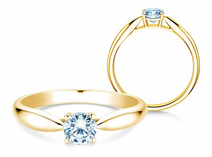 Engagement ring Joy in 14K yellow gold with diamond 0.25ct H/SI