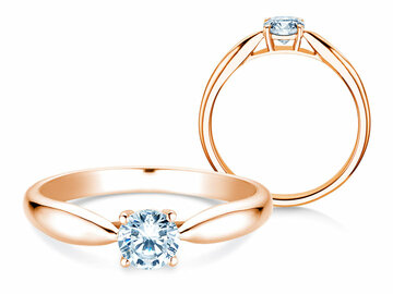 Engagement ring Joy in 14K rosé gold with diamond 0.25ct H/SI