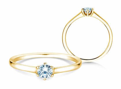 Engagement ring Madison in 14K yellow gold with diamond 0.15ct G/SI