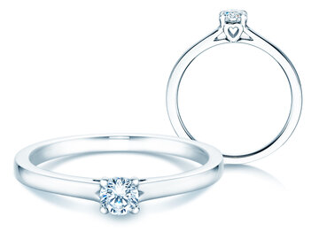 Engagement ring Romance in 14K white gold with diamond 0.15ct H/SI