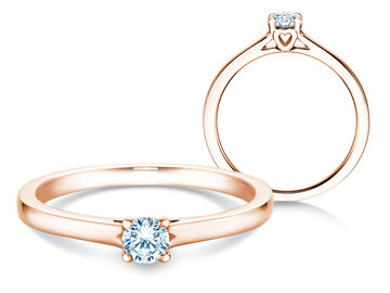 Engagement ring Romance in 14K rosé gold with diamond 0.15ct H/SI