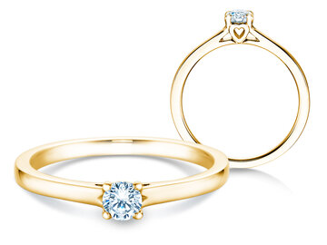 Engagement ring Romance in 14K yellow gold with diamond 0.15ct H/SI
