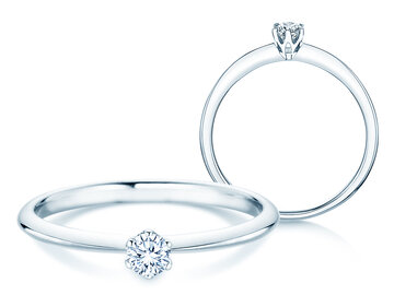 Engagement ring The One in 14K white gold with diamond 0.15ct H/SI