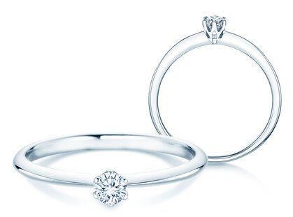 Engagement ring The One in 14K white gold with diamond 0.15ct G/SI