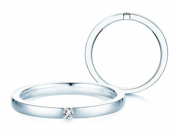 Engagement ring Infinity in platinum 950/- with diamond 0.03ct D/IF