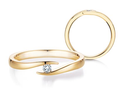 Engagement ring Twist in yellow gold